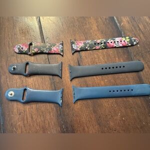 Apple Watch Bands in Floral and Solid Black and Blue- Size 44”